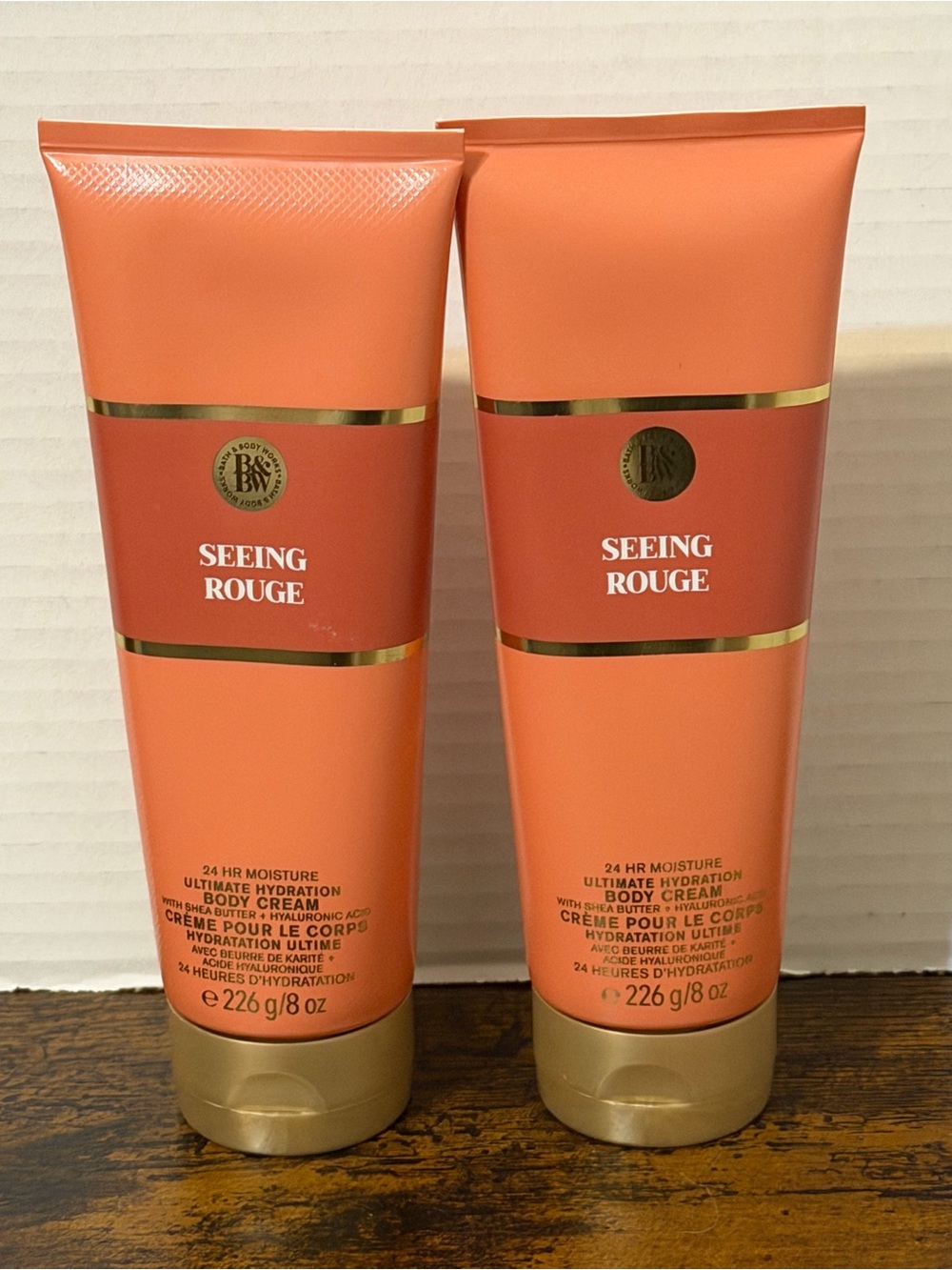 2 Bath & Body Works Seeing Rouge Moisture Body Creams New, Amber Moss, Saffron